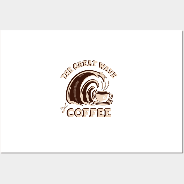 The Great Wave of Coffee Wall Art by A Floral Letter Capital letter A | Monogram, Sticker